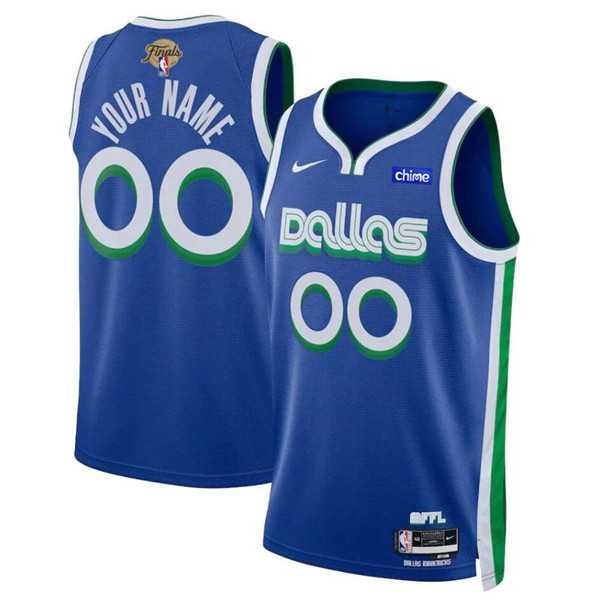 Mens Dallas Mavericks Active Player Custom Blue 2024 Finals City Edition Stitched Basketball Jersey